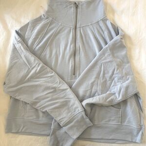 LIGHT BLUE DANSKIN SUPERSOFT HALF ZIP PULLOVER